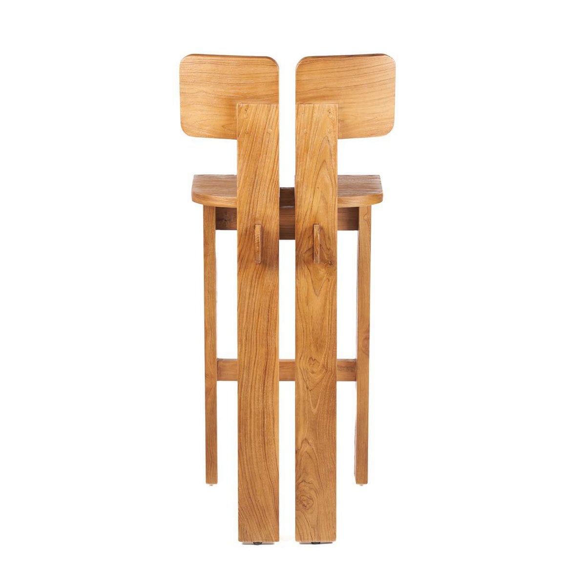 Détail du tabouret de bar Sama Sama mettant en avant la texture du bois