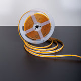 Stripe LED de COB 5 mètres, blanc / transparent, dimmable avec fonction de mémoire