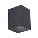Lampe murale extérieure "Cubus", en métal et en verre en anthracite, socket gu10