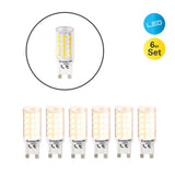 Lampe à LED à 6 sets G9, 3,5 watts, en plastique, blanc chaud