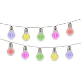 Longueur totale de la chaîne légère extérieure à 10 LED à 10 LETTURE LINDA 370 cm, 10 balles (distance 20 cm) avec Ø 6 cm, plastique, changement de couleur RGB