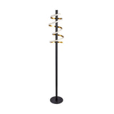 LED lampe debout "Belleza", lampadaire en métal moderne et le plastique en noir, or et blanc, avec des LED fermement intégrées, 140 haut, éclairage pour le salon, la salle à manger, la chambre ou le bureau.