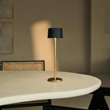 Lampe de table rechargeable David noir et or