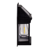 2 Définir la lampe murale solaire "Mira" env. 17 cm de haut, en plastique noir résistant aux intempéries, LED intégrée en blanc chaud, y compris le détecteur de mouvement et le capteur crépusculaire