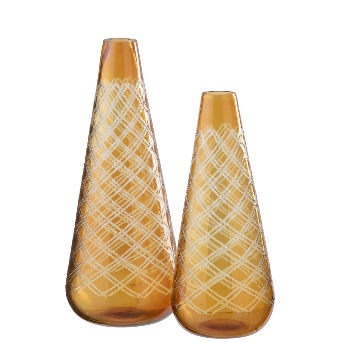 Vase J-Line en verre doré, détail de la texture et de la couleur