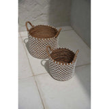 Le panier de macrame cousu croisé - M