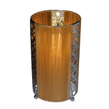 Lampe de table en tissu "Sheryl" en métal, plastique et textile en marron, E14