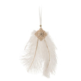 Suspension J-Line Pluim Strass en plumes blanches, design élégant