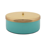 Boîte de rangement Double Funky Large en métal bleu, vue de face