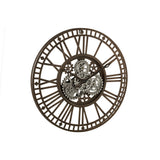 Horloge J-Line en métal doré avec chiffres romains, vue de face