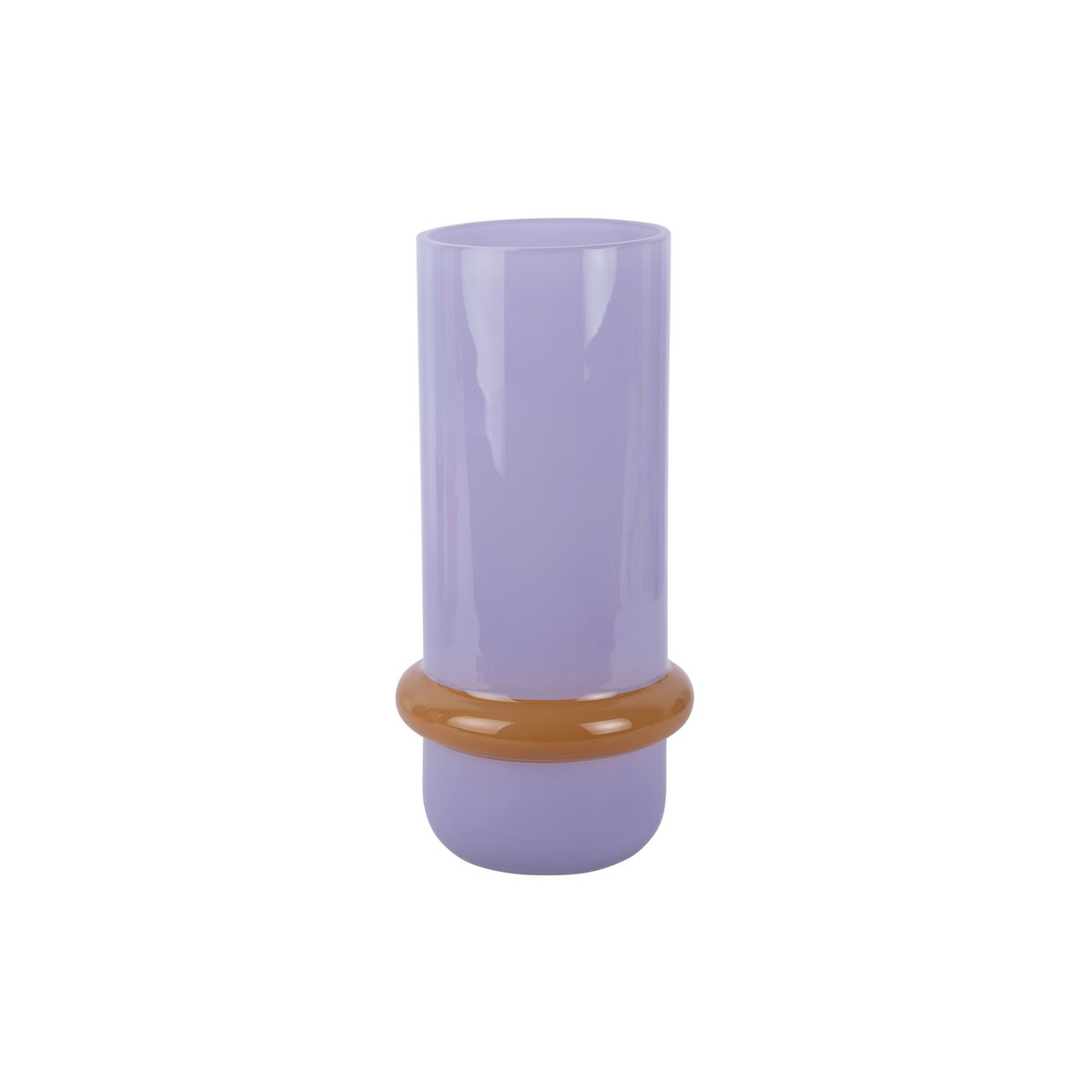 Vase Anneau Animé Grand en verre mauve avec design moderne