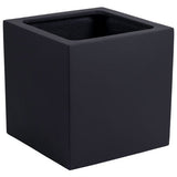 Cache-pot carré en fiberstone noir