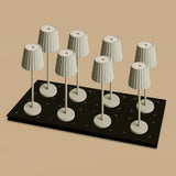 Lot de 8 lampes à poser rechargeables gris ombre Maya avec station