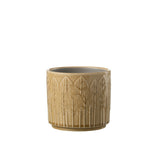 Pot de fleurs J-Line Feuille en céramique beige avec un design classique et élégant