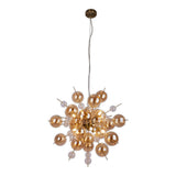 Lampe suspendue en métal et verre ambre Ø 65 cm