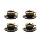 Soucoupe assortie en céramique noir et or, élégante