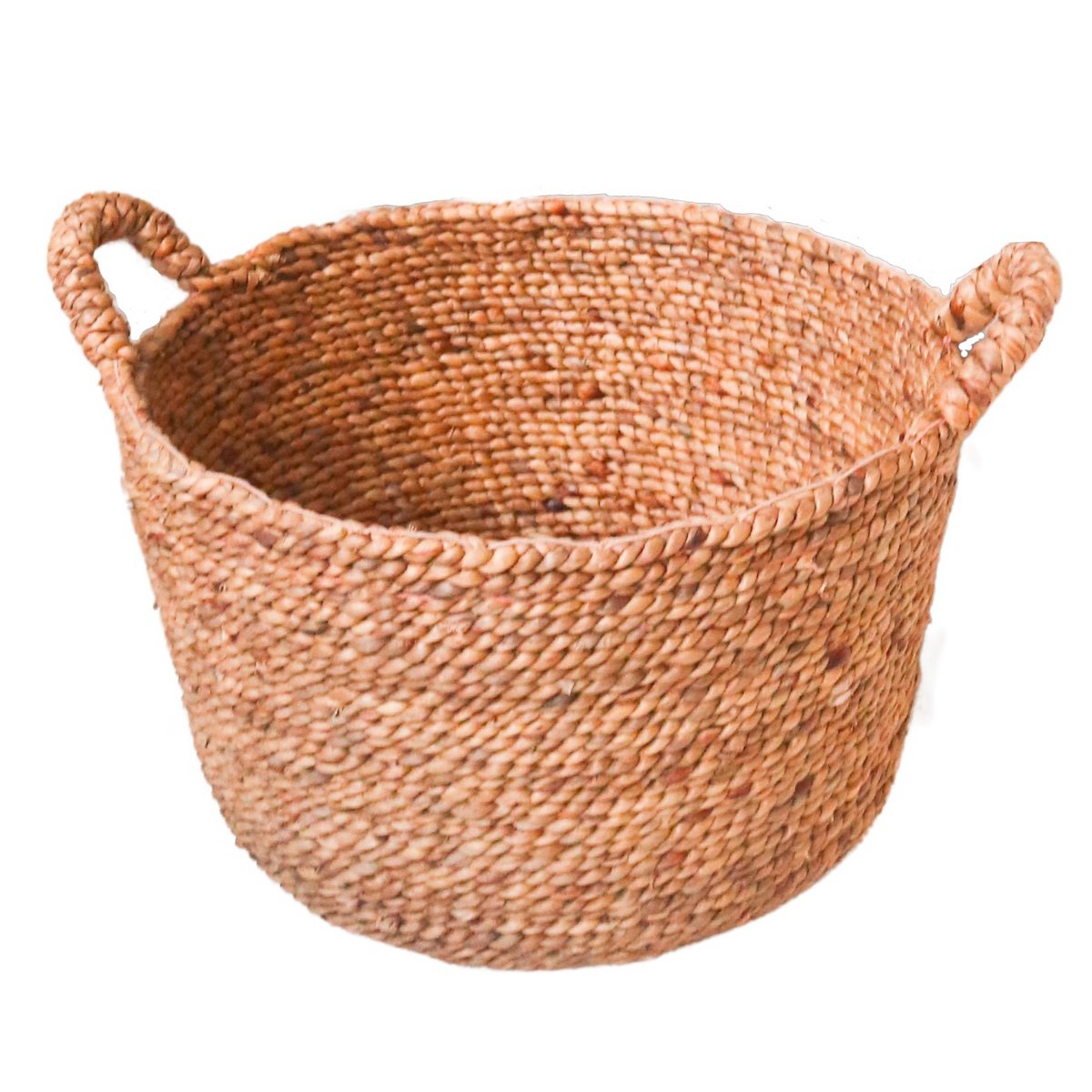 Panier SAMU en jacinthe d'eau avec une plante, décoration naturelle