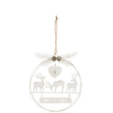 Suspension de Noël Welcome J-Line en métal blanc, design élégant