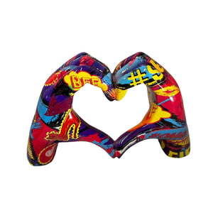 Polyresin Hand Heart coloré