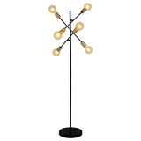 Lampe debout "modo" en noir en noir, versions en or, prise E27, lampadaire pour salon, salle à manger, cuisine, couloir, couloir ou bureau, 150 x 49 cm