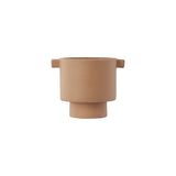 Pot Inka Kana en céramique beige avec poignées sculpturales