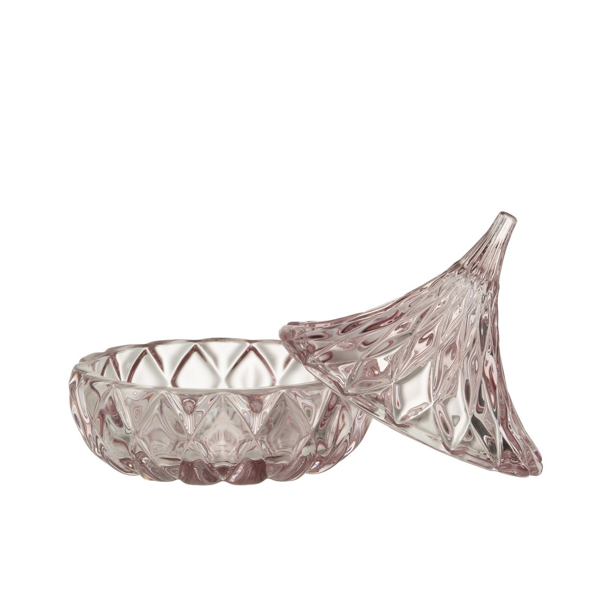 Pot de conservation J-Line en verre rose, vue de face