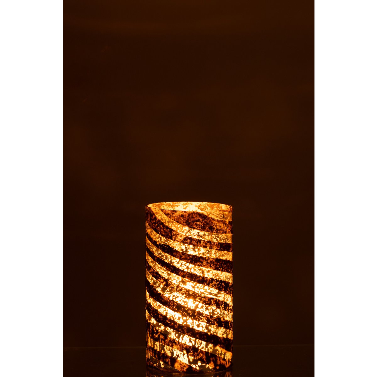 Vase J-Stripes Round en verre argenté - ambiance salon