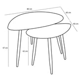 Détail des dimensions de la grande table d'appoint noire