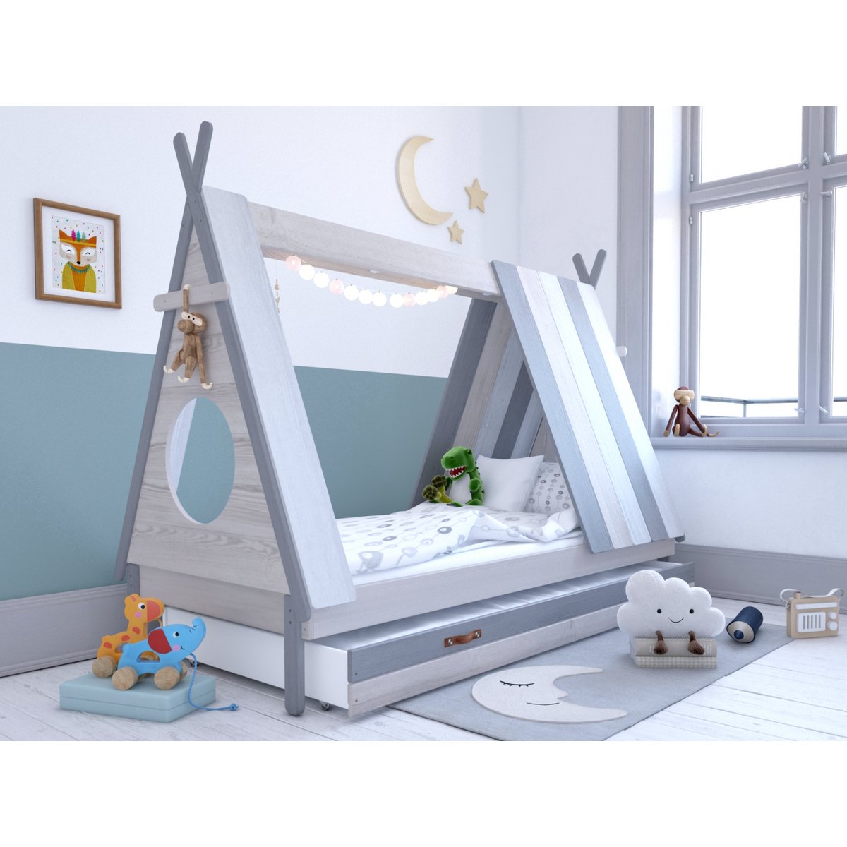 Lit enfant avec matelas et oreillers
