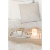 Coussin Teddy Rayures Beige - Ambiance scandinave élégante