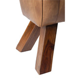 J-Line décoration Banc de gym - cuir/bois - cognac