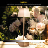 Lampe de batterie solaire "Emmi" 38 cm de haut, parapluie Ø 13 cm, métal en plastique d'amande et blanc, pour la zone extérieure, cct.
