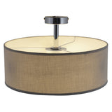 Plafonnage textile "New York", lampe de plafond classique avec des lames de texte en gris, avec une prise E27, une plafonnier de 40 cm de diamètre, adaptée à l'ensemble du salon