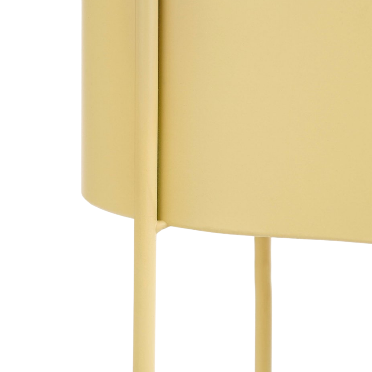 Détail du support en métal du pot de fleurs Moritz Beige