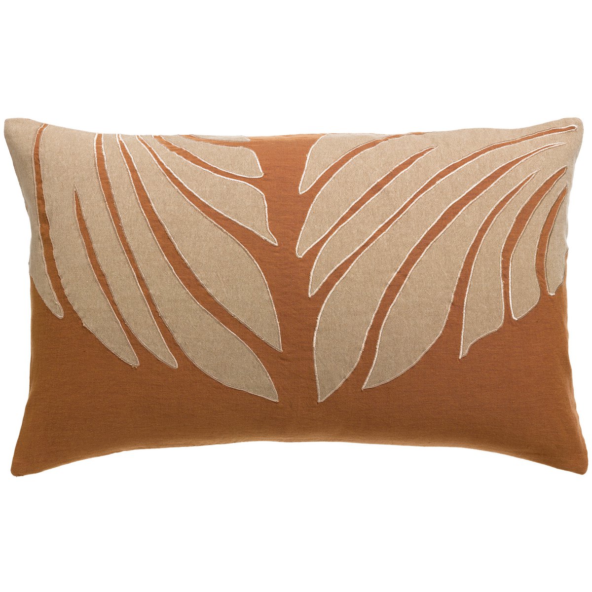 Coussin Nilos Moka 40 x 65 en lin et coton, design contemporain