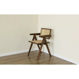 chaise Pierre Jeanneret bois + rotin, haute qualité