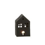 Bougeoir J-Line House en aluminium noir - vue de face