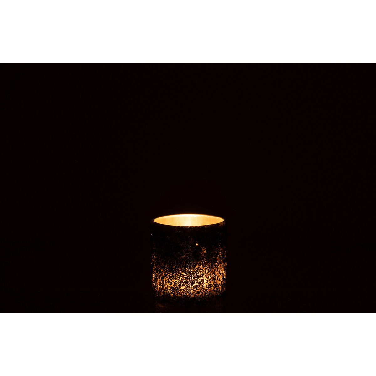 Photophore J-Line Glitter en verre gris - ambiance décorative