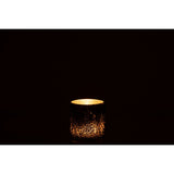 Photophore J-Line Glitter en verre gris - ambiance décorative
