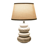 Lampe de table en céramique "Stoney", moderne., Lampe de table en céramique en gris, avec douille E14, lampe de table pour salle à manger, salon, couloir ou bureau, ou comme lampe de chevet, 31 cm de haut