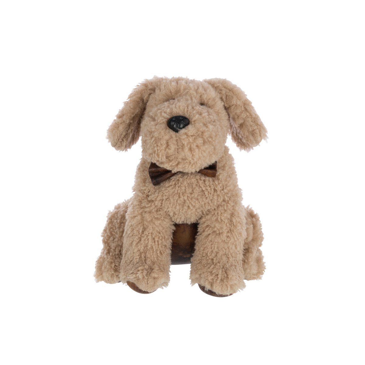Butée de porte J-Line Chien - polyrésine - beige