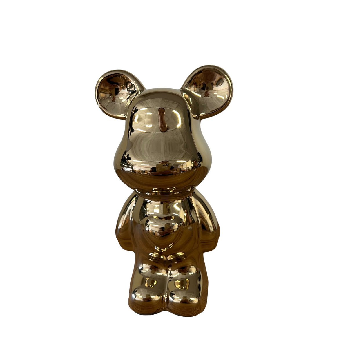 Ours en céramique doré 18 cm, élégant et raffiné, décor intérieur