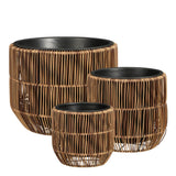 Pot de fleurs extérieur Peta Marron foncé