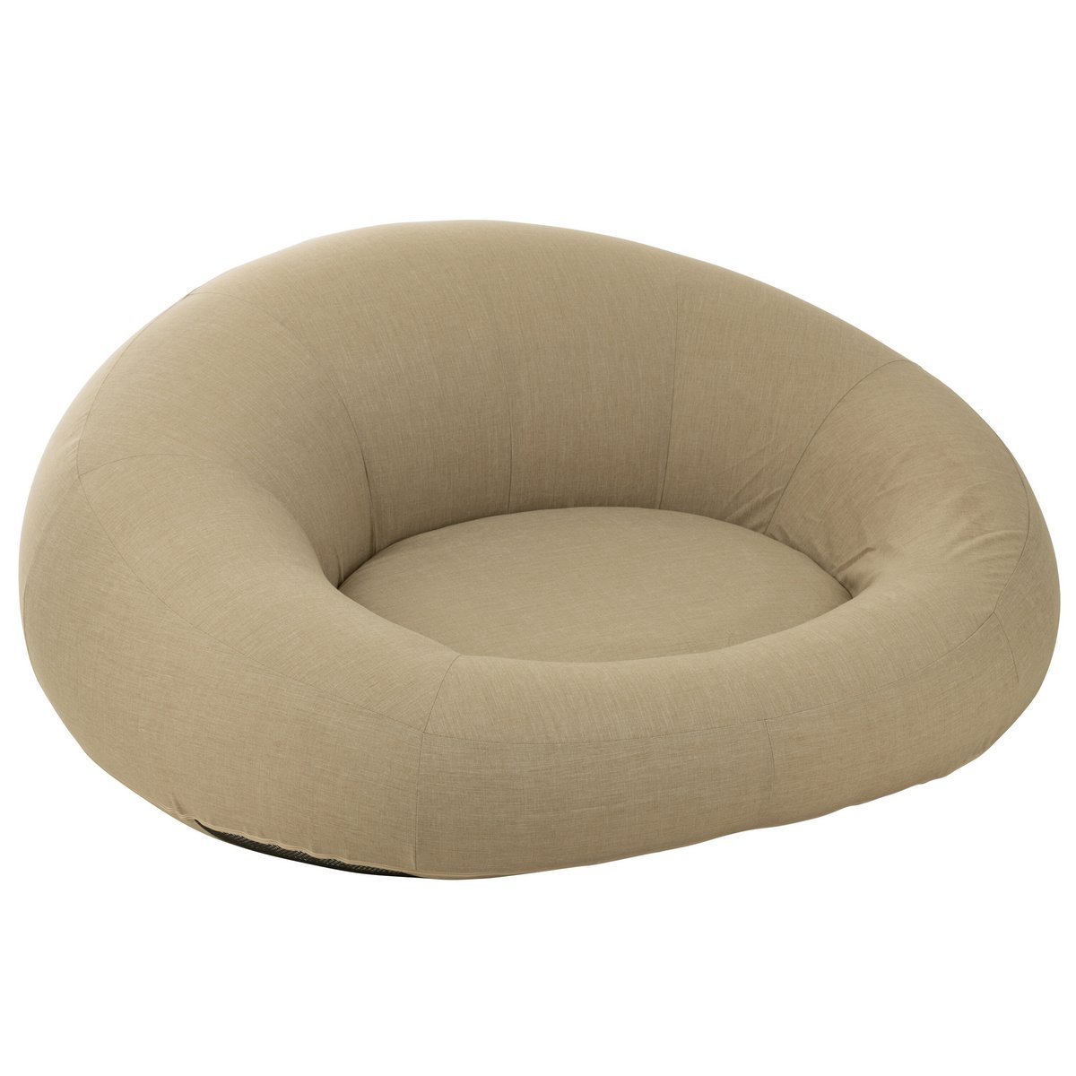 Matelas beignet beige J-Line avec décoration florale