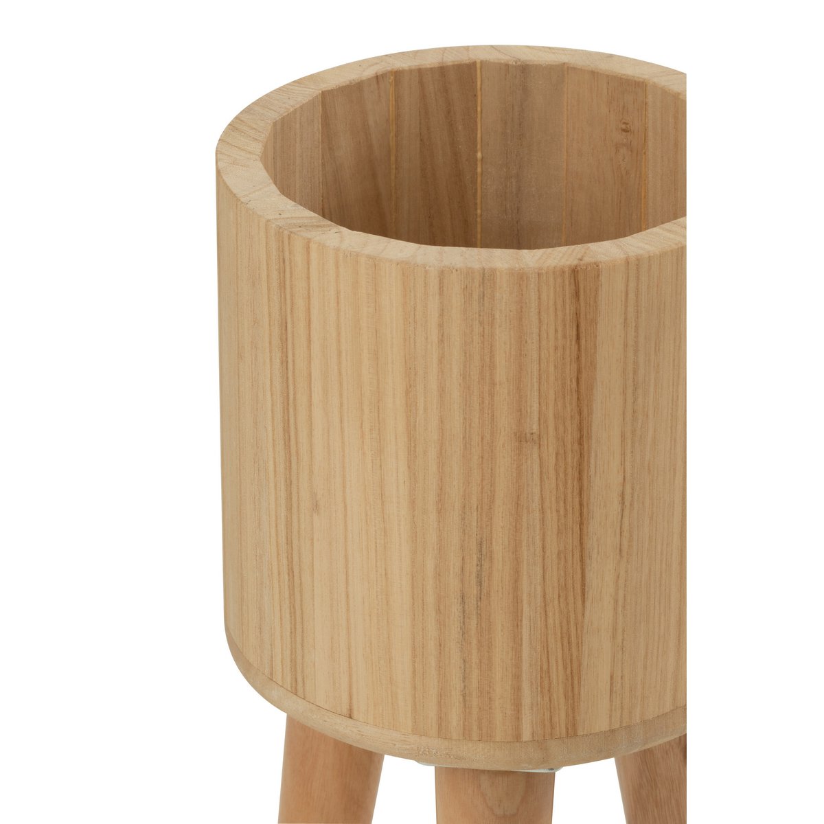 Détails des pots de fleurs J-Line Classic, finition bois naturel