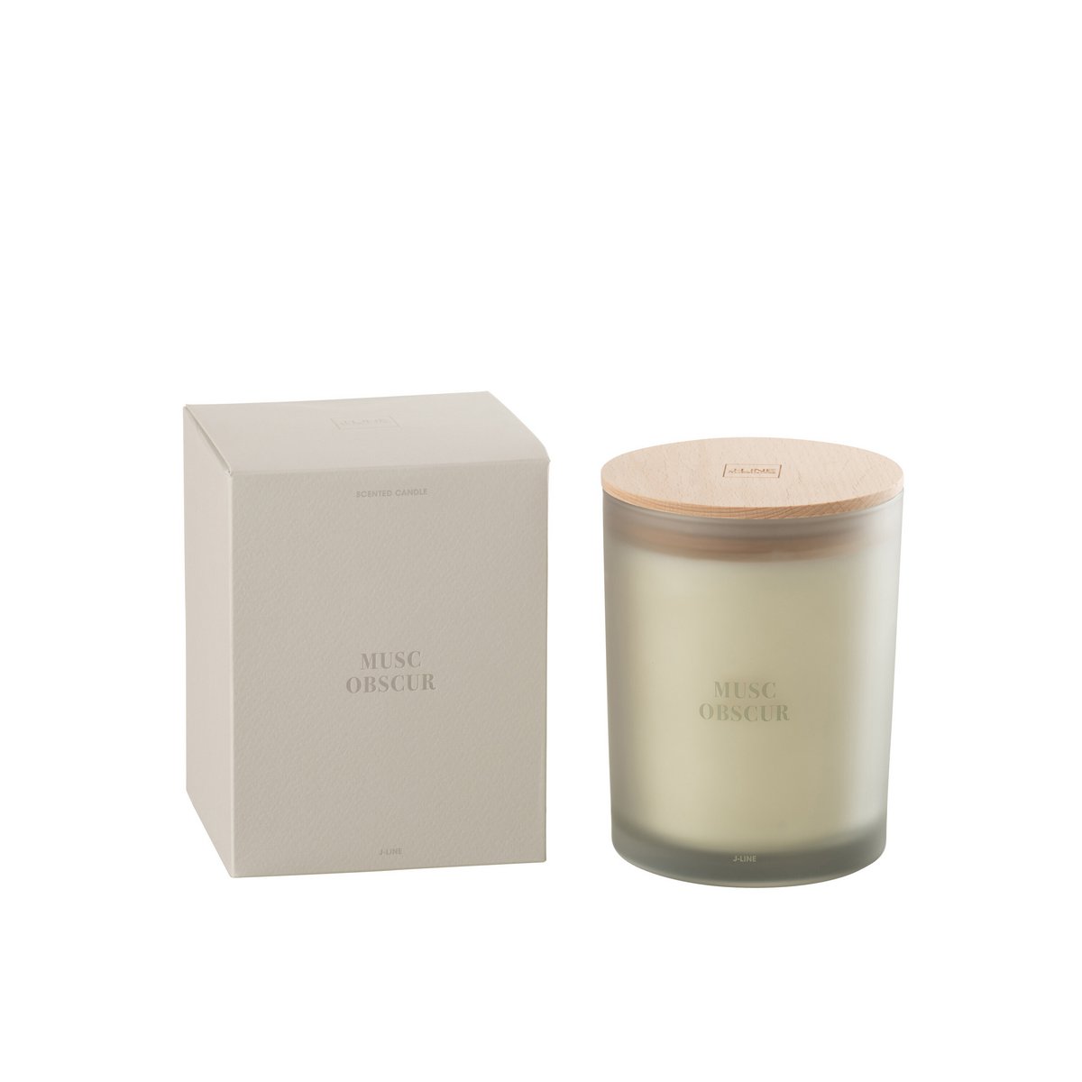 Bougie J-Line Musc Obscur, couleur bleue, élégante et parfumée.