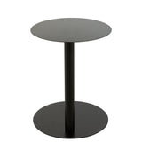 Table d'Appoint Ronde en Métal Noir - Vue latérale