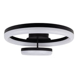 Plafond CCT LED "circulo" en métal noir et en plastique de couleur sable de 53 cm de long