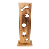 "Étoiles" en bois de bois à LED, en bois naturel avec des LED fixes, décoration de Noël pour l'extérieur