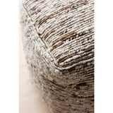 Pouf J-Line Tissé - laine - écru/marron